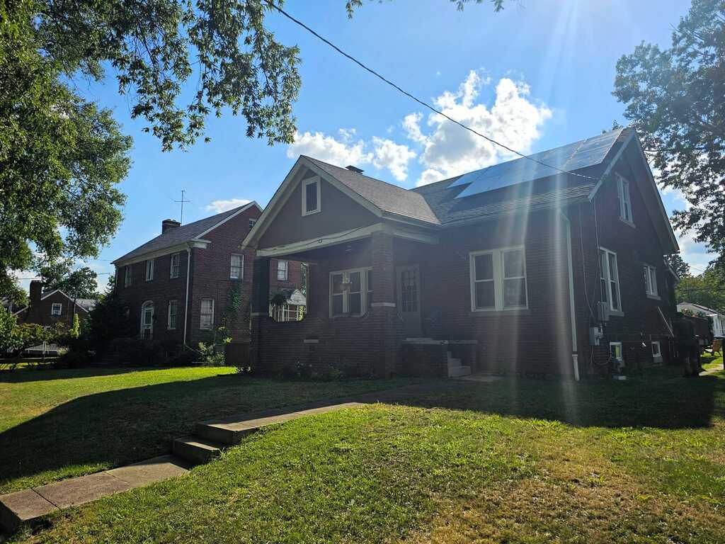 Home with solar panels on roof