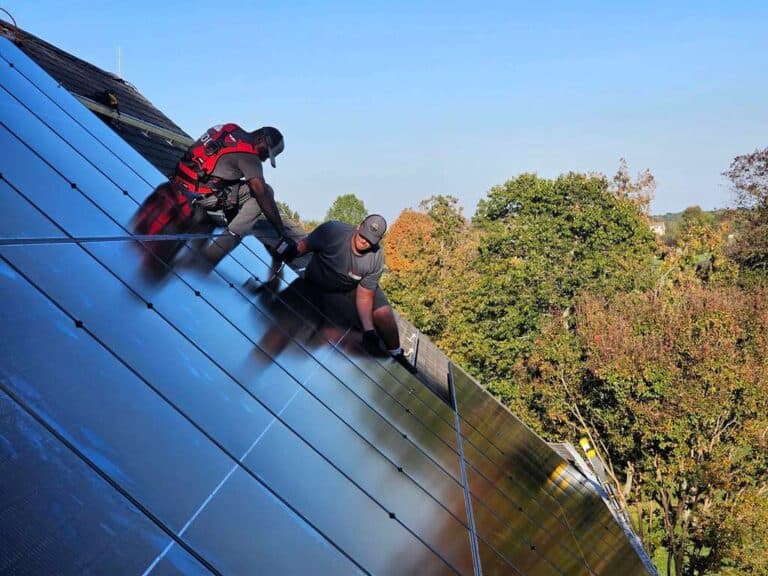 Home with solar panels on roof